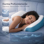 Travesseiro Cervical Tomi, sono confortável, espuma de memória ergonômica