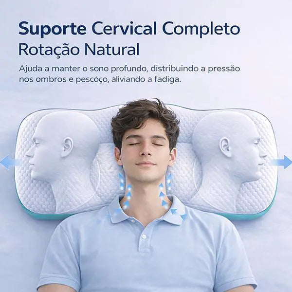 Travesseiro Cervical Tomi, sono confortável, espuma de memória ergonômica