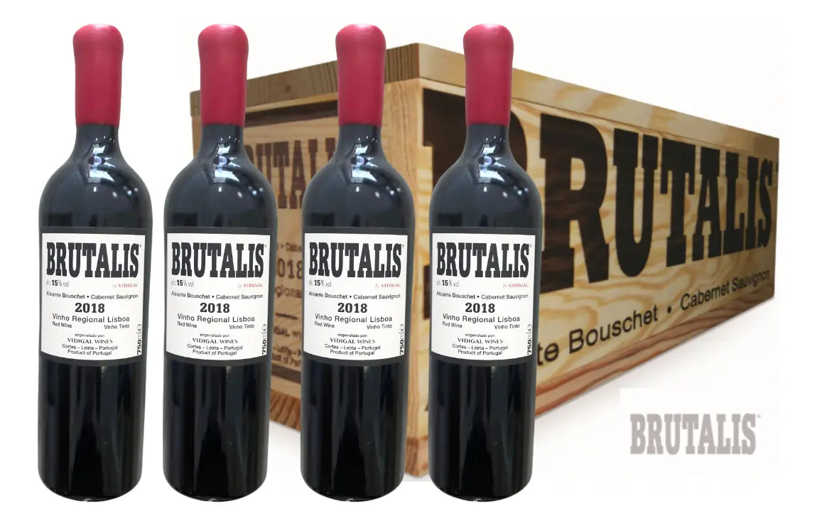 Brutalis Vinho Tinto Português Caixa De Madeira 4x750ml
