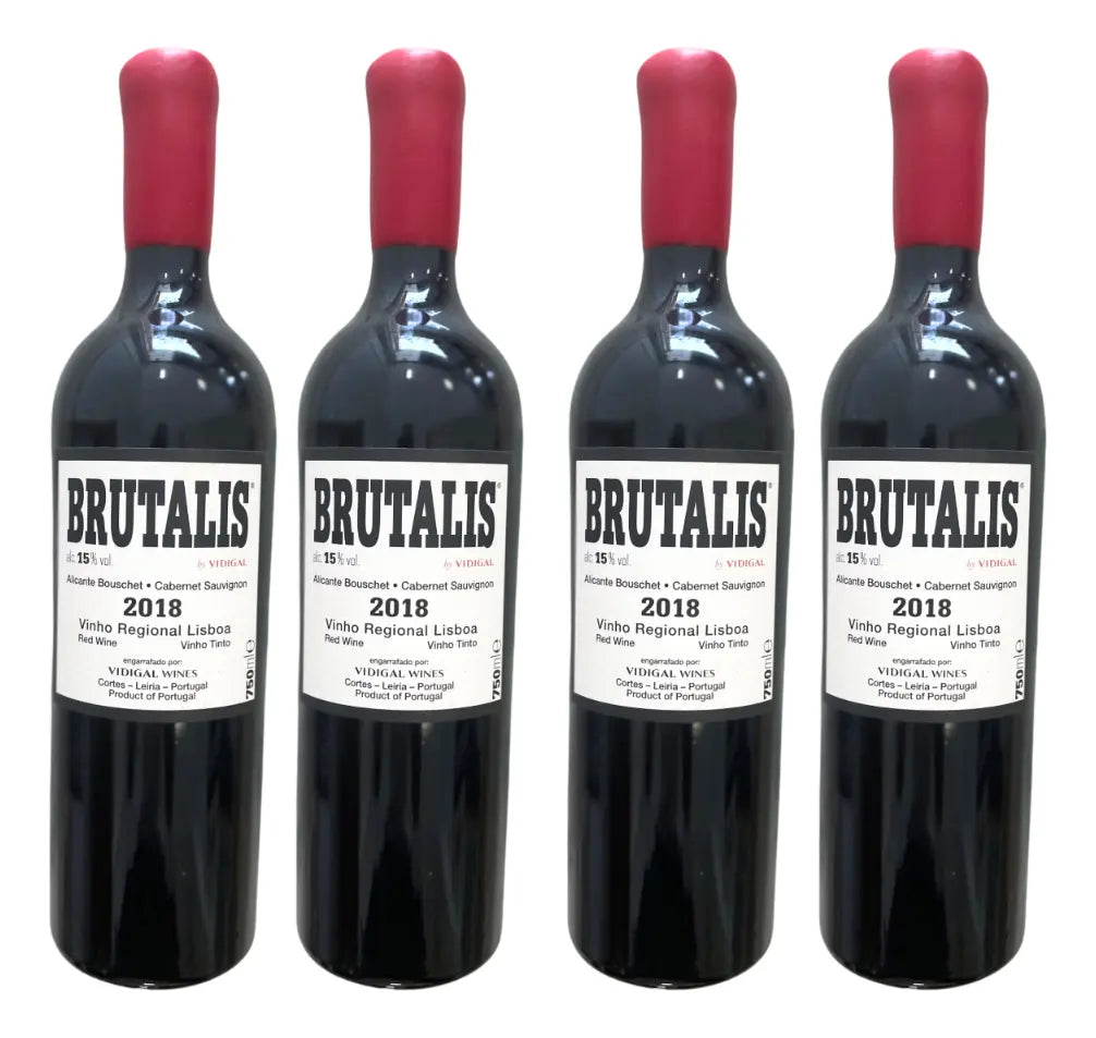 Brutalis Vinho Tinto Português Caixa De Madeira 4x750ml