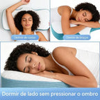 Travesseiro Cervical Tomi, sono confortável, espuma de memória ergonômica