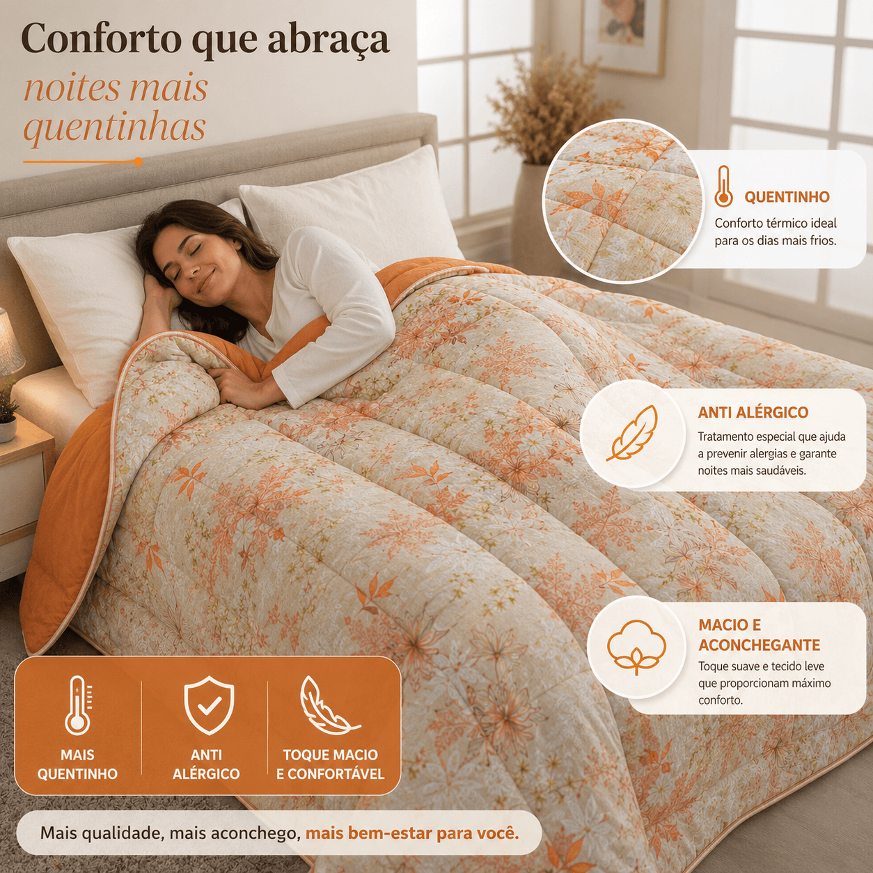 Edredom Malha 100% Algodão Casal Solteiro Queen E King Cobertor Dupla Face Antialérgico Premium Flower