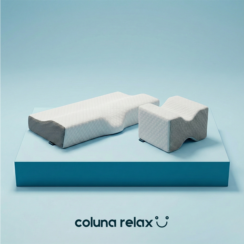 Kit com Travesseiro Cervical Coluna Relax + Apoio de Joelhos Coluna Relax